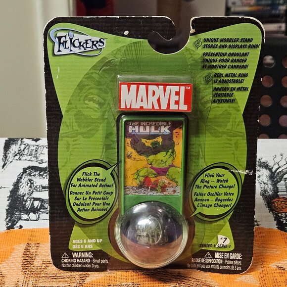 Marvel Flickers Incredible Hulk Collectible Metal Ring #7 Series 1 2004 - Picture 1 of 4